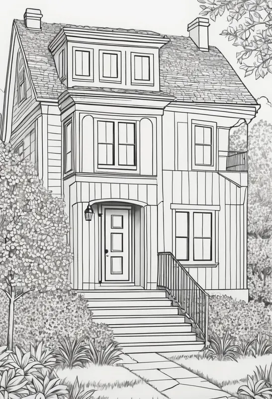 Cozy House Coloring Book Pages