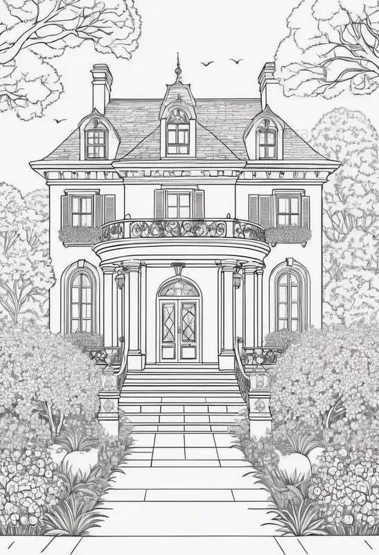 Cozy House Coloring Book Pages