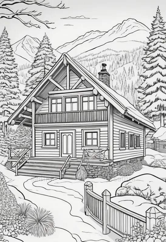 Cozy House Coloring Book Pages