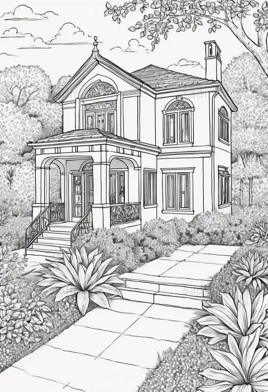 Cozy House Coloring Book Pages
