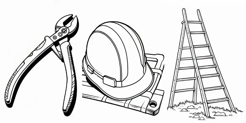 Construction Tools Coloring Book Pages generated by undefined