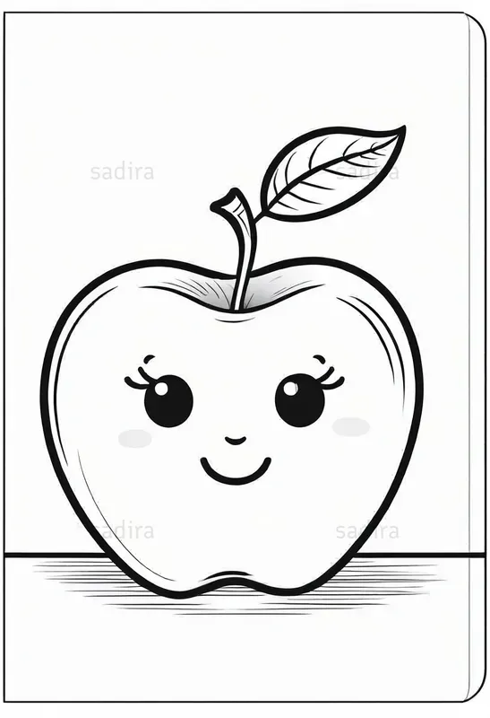 Kawaii Fruits Coloring Book Pages