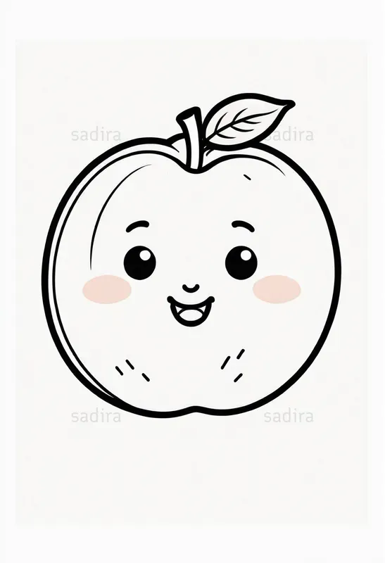 Kawaii Fruits Coloring Book Pages