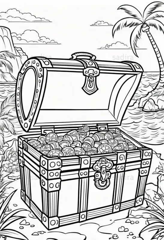 Pirate Elements Coloring Book Pages