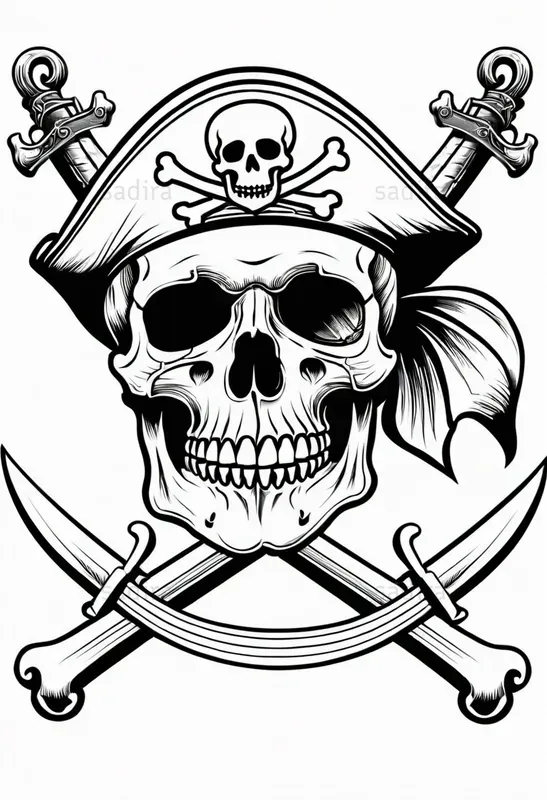 Pirate Elements Coloring Book Pages