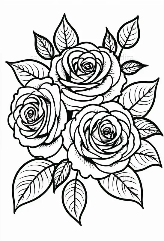 Folk Floral Coloring Book Pages