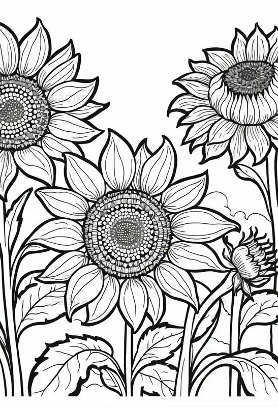 Folk Floral Coloring Book Pages