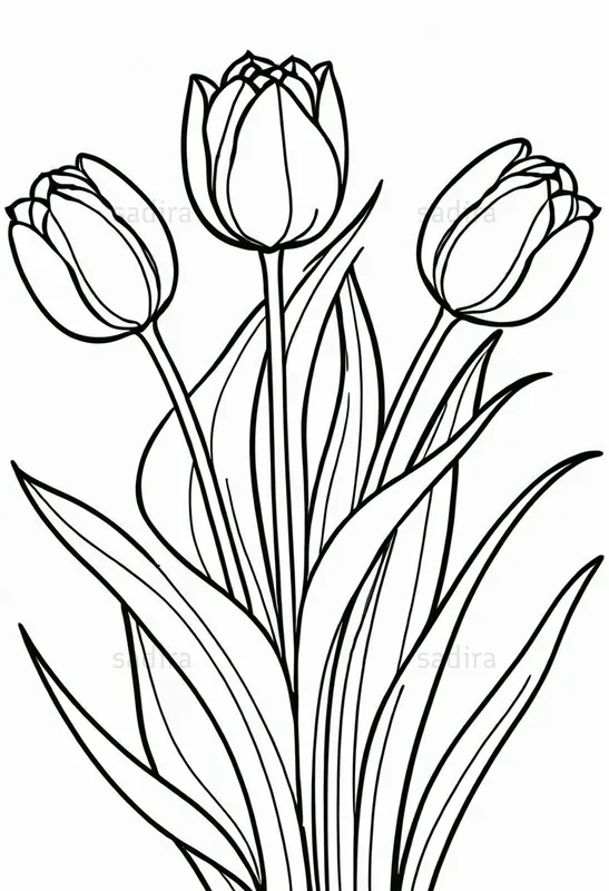 Folk Floral Coloring Book Pages