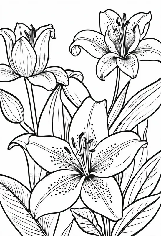 Folk Floral Coloring Book Pages