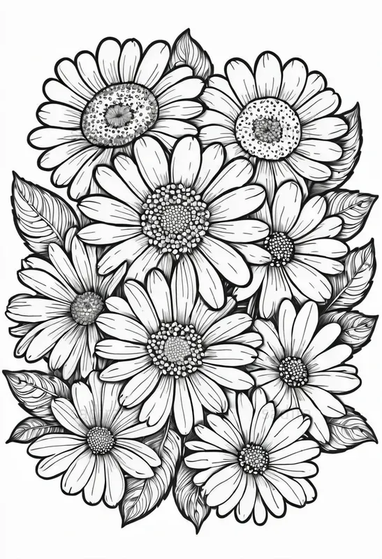 Folk Floral Coloring Book Pages