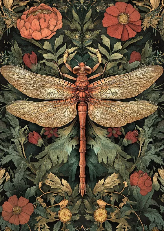 Intricate Morris Inspired Flora Faunas