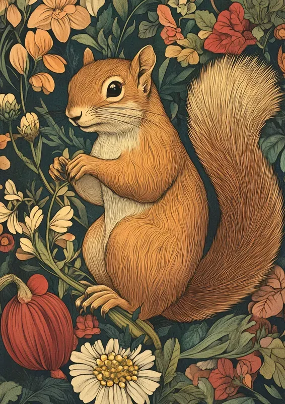 Intricate Morris Inspired Flora Faunas