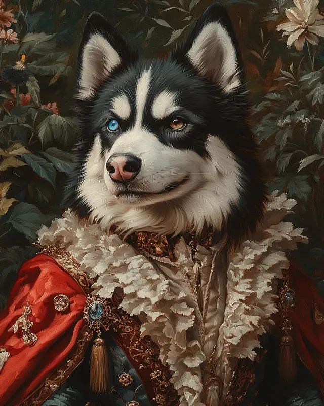 Regal Pet Portraits In Royal Attire