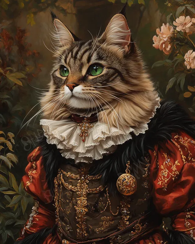 Regal Pet Portraits In Royal Attire