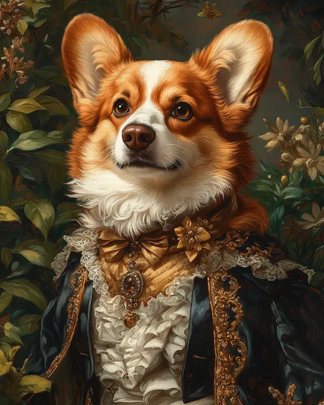 Regal Pet Portraits In Royal Attire