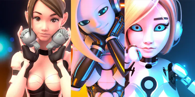 Cute Android Girls generated by undefined