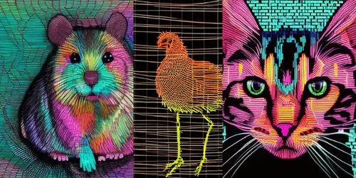 1980s Static Tv Screen Animals Retro Pop Art generated by stable-diffusion