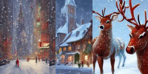 Cozy Christmas Scenes generated by stable-diffusion