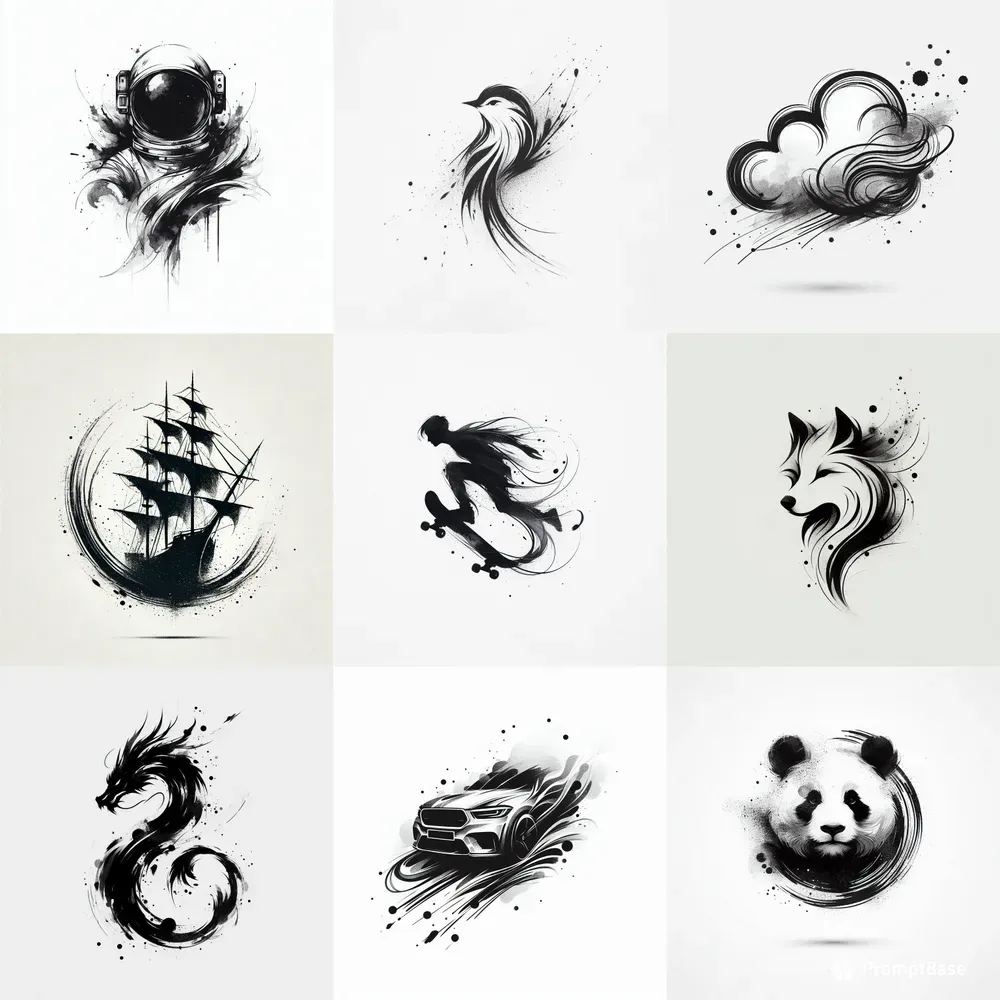 Minimalist Modern Ink Art Logos