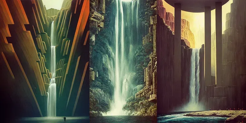 Majestic Waterfalls generated by undefined