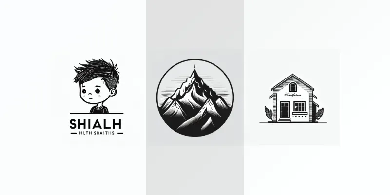 Black And White Line Logos generated by undefined