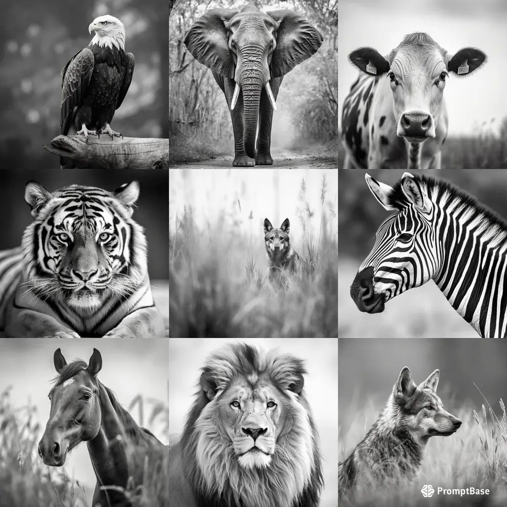 Black And White Animal Portraits