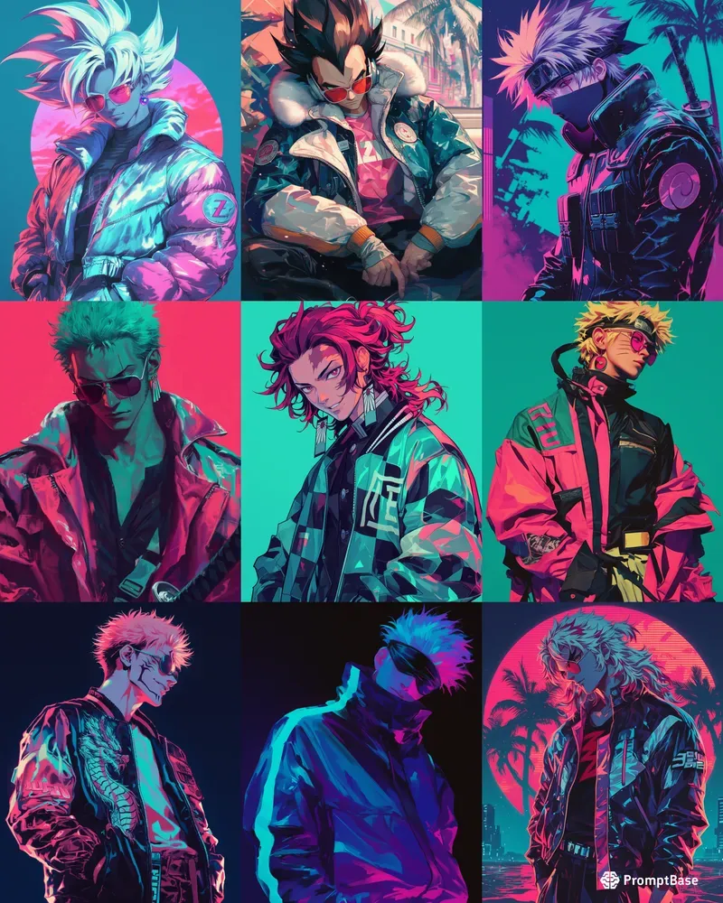 Synthwave Anime Universe Characters