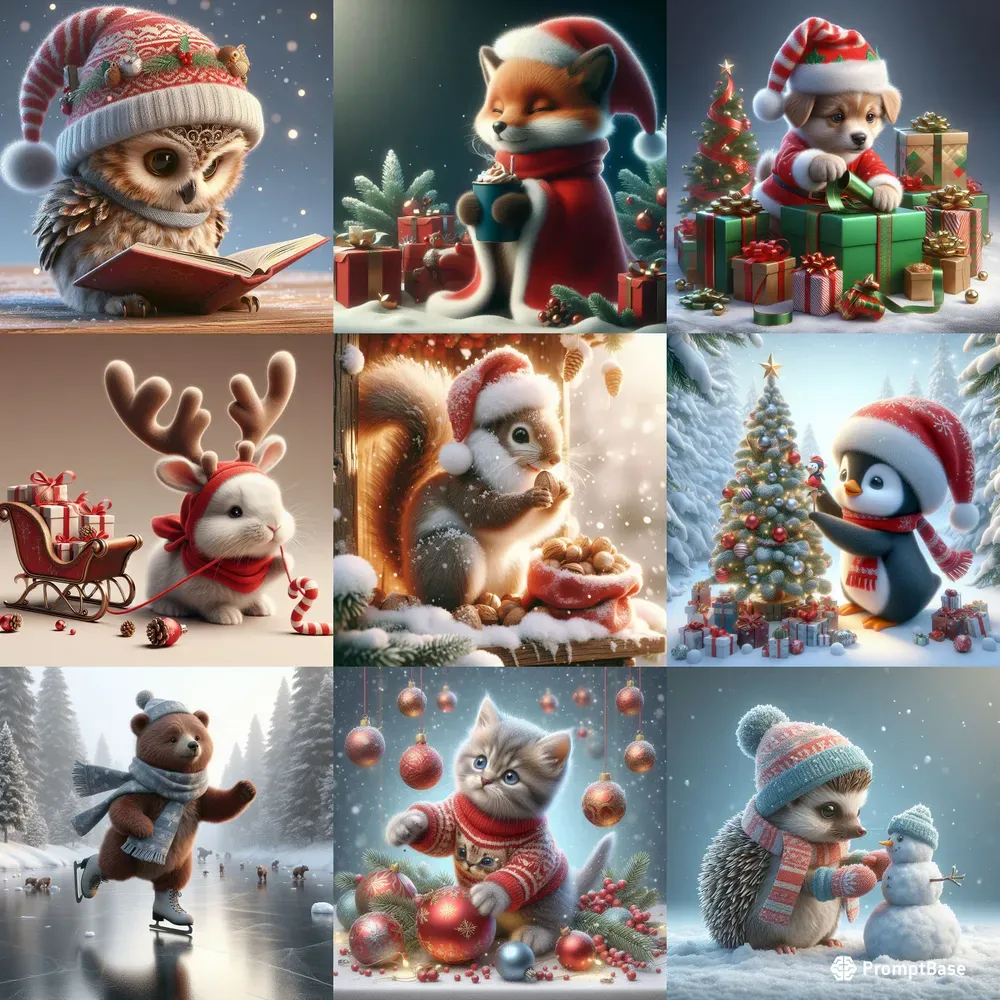 Cute Animal Christmas Cards