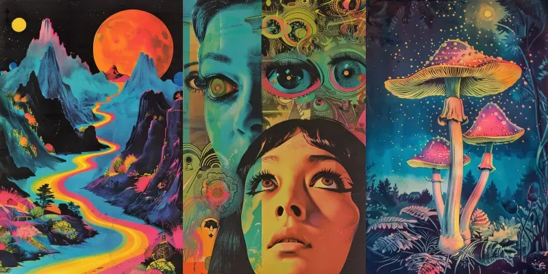 1960s Psychedelic Retro Posters generated by undefined