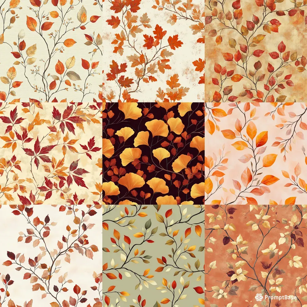 Autumn Leaves Seamless Patterns