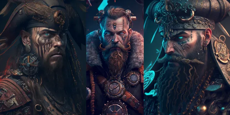 Cyberpunk Viking Pirates generated by undefined