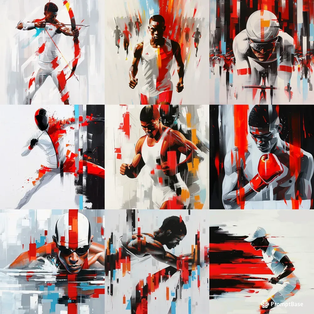 Dynamic Olympic Athlete Portraits