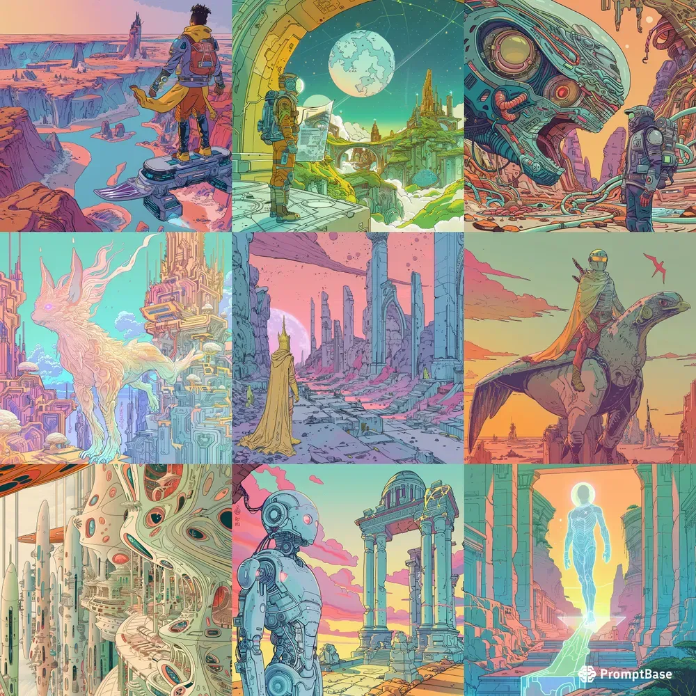 Vibrant Scifi Fantasy Comic Illustrations