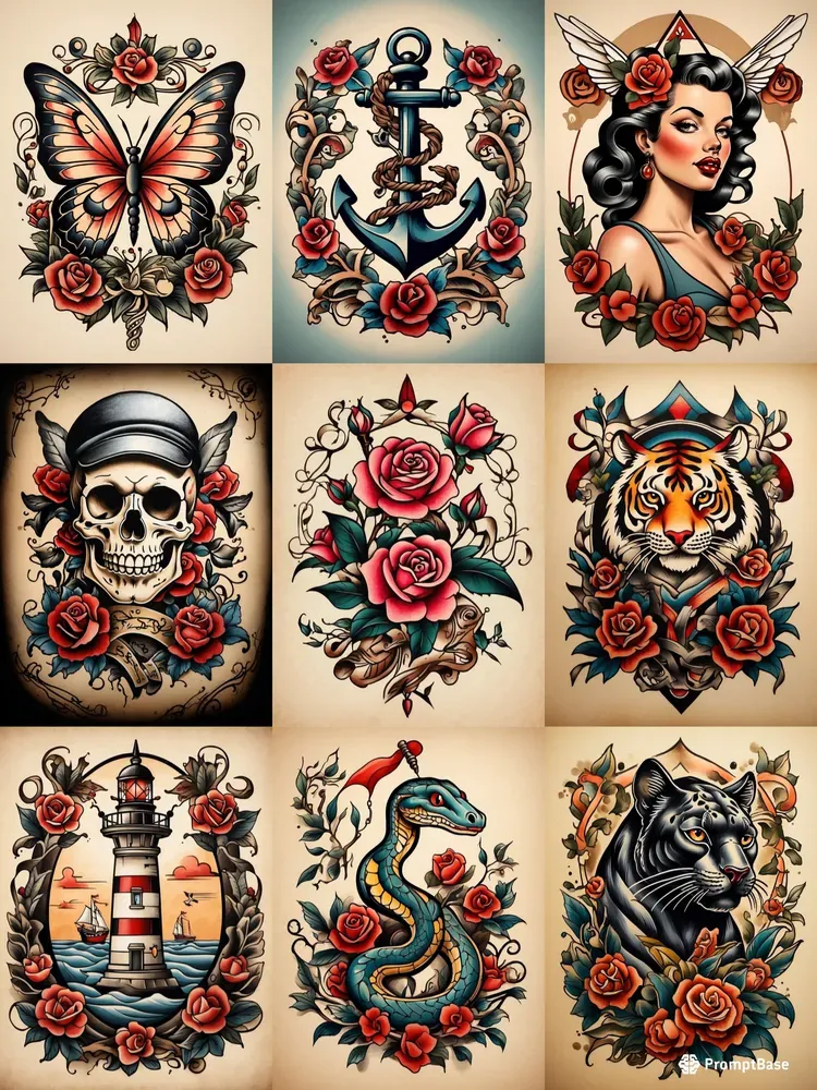 American Traditional Old School Tattoos