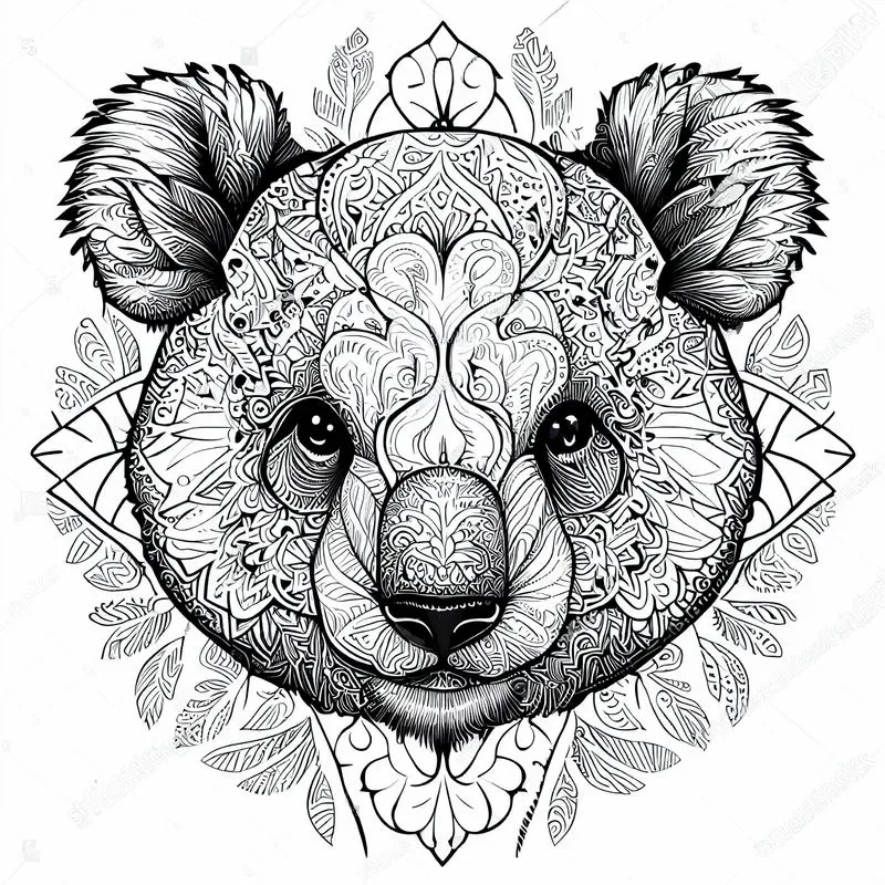 Animal Mandala For Coloring Books And Tatoos
