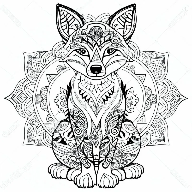 Animal Mandala For Coloring Books And Tatoos