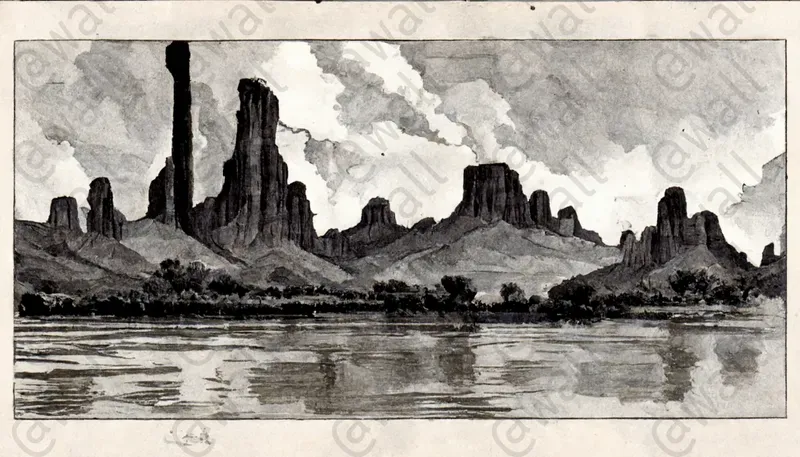 Colored Ink Washes Canyons