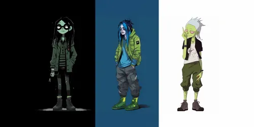 Gorillaz Style Characters generated by midjourney