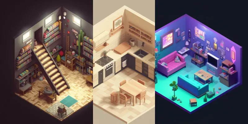 Simple Isometric Interior Designs generated by undefined