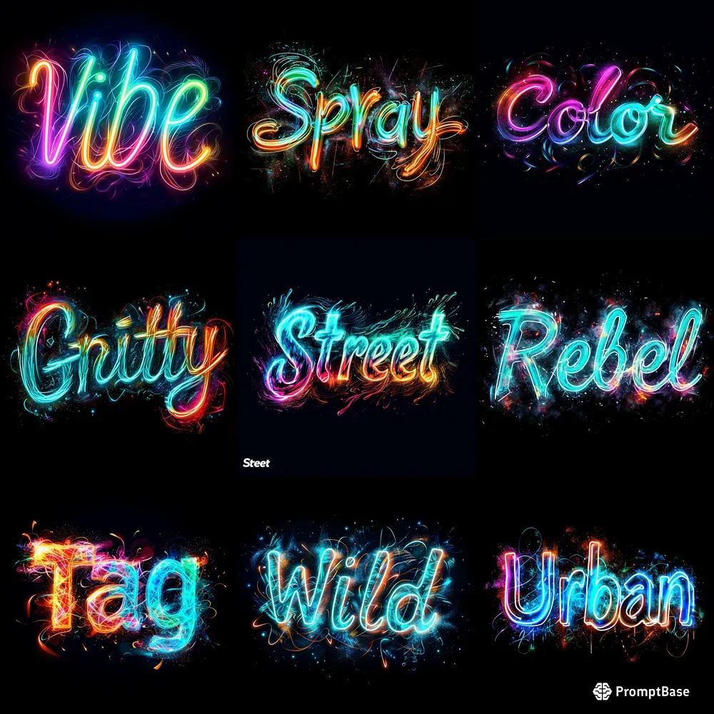 Neon Glowing Font Lettering Custom Texts