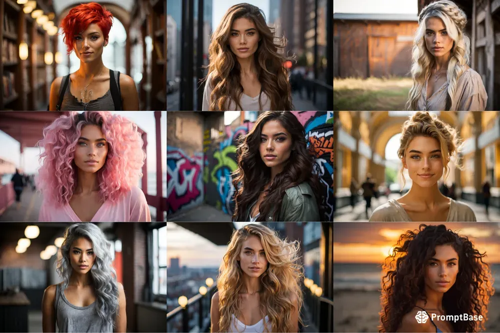 Female Hair Models In Diverse Settings