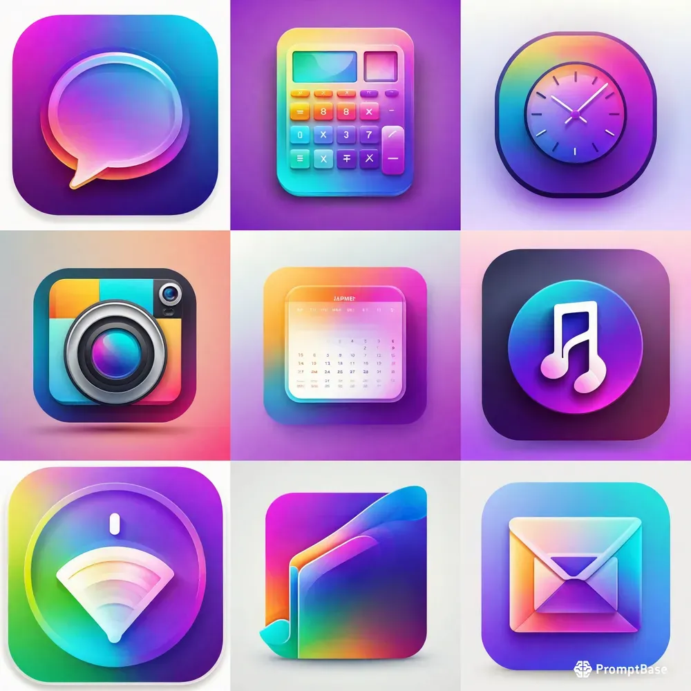 Modern Gradient App Icons For Ui  Ux