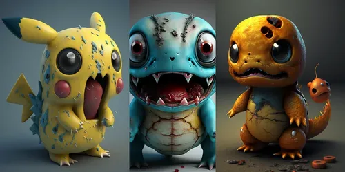 Cute Monsters Pokemon generated by midjourney