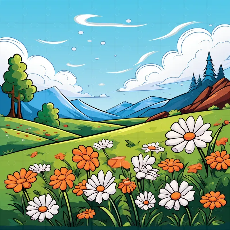 Simple 2D Children Book Scenes