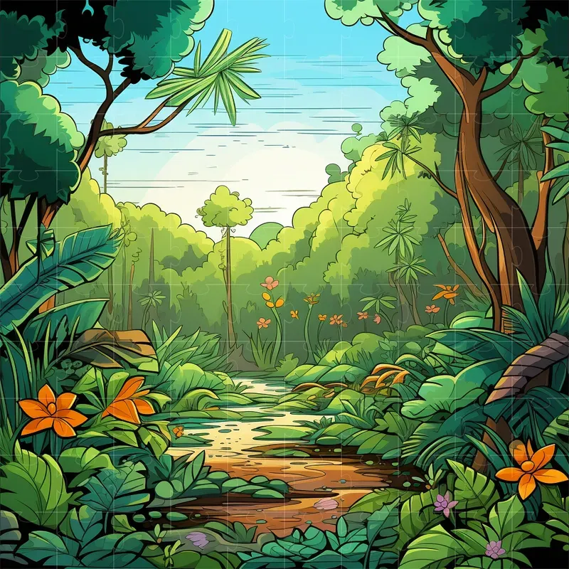 Simple 2D Children Book Scenes