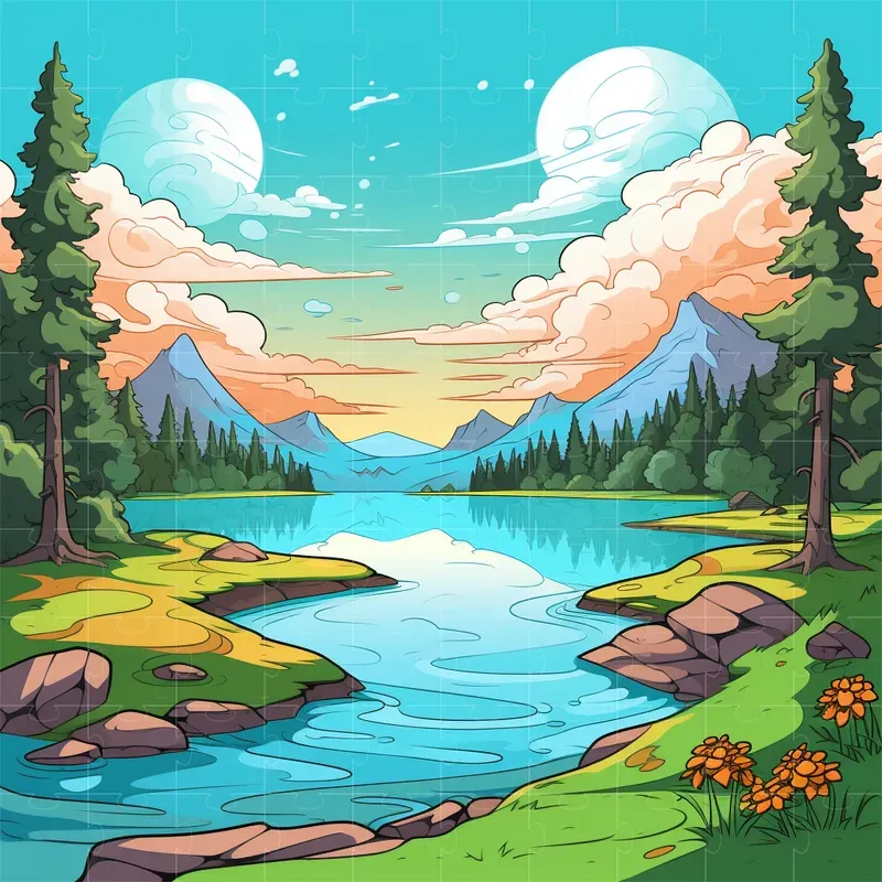 Simple 2D Children Book Scenes