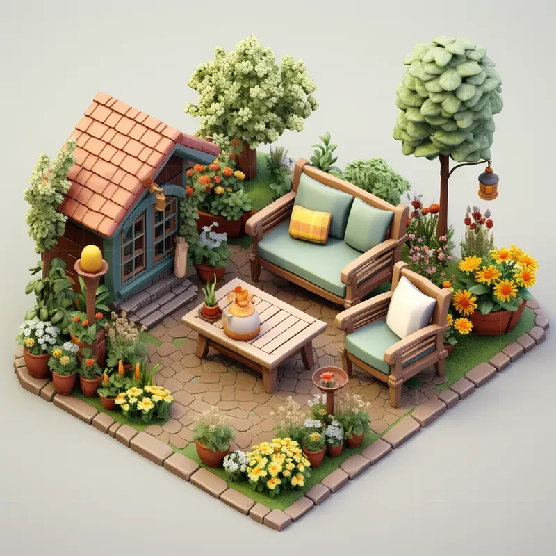 3D Isometric Cute Miniature Rooms