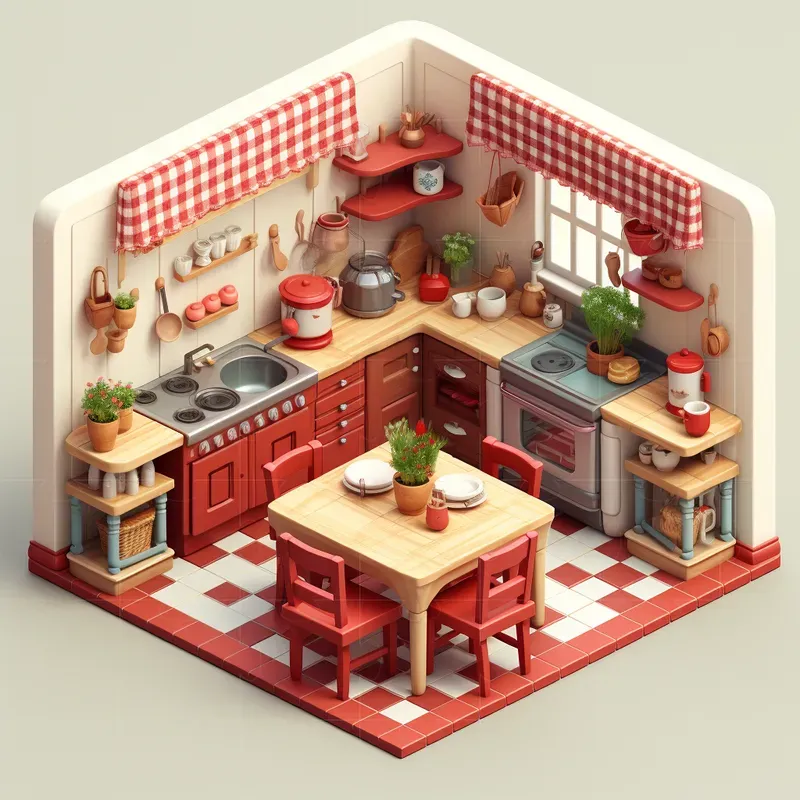 3D Isometric Cute Miniature Rooms
