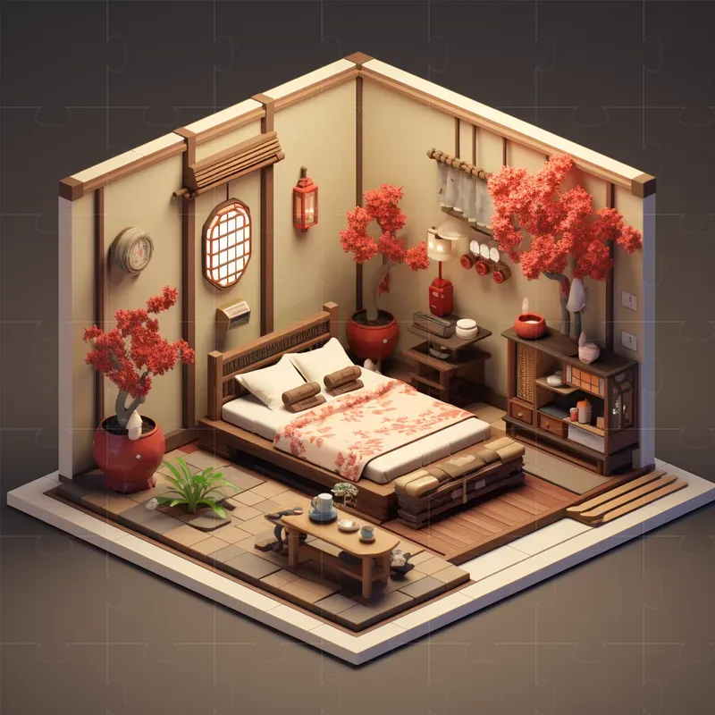 3D Isometric Cute Miniature Rooms