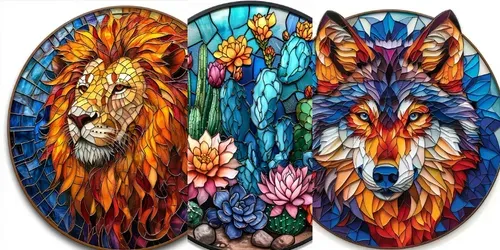 Charming Round Shape Stained Glass Maker generated by midjourney